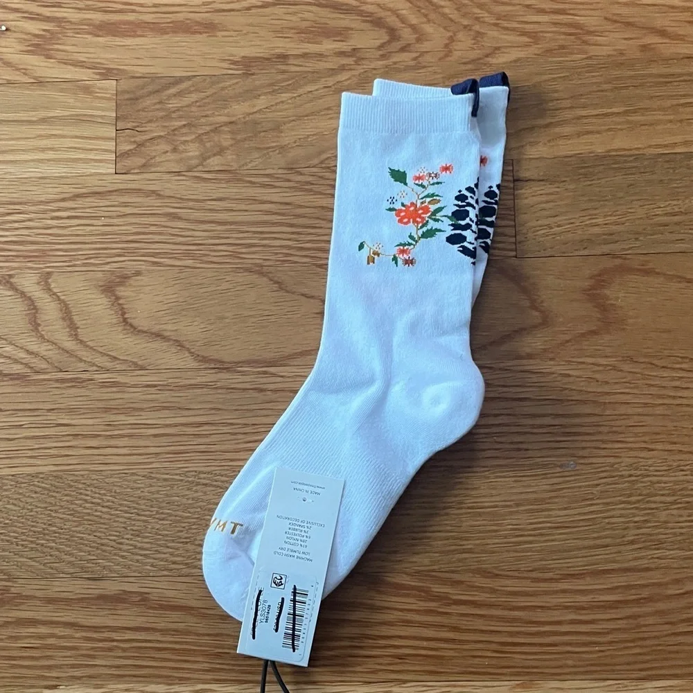 Free People Forest Floral Embroidered Socks, 1 pair, NWT
